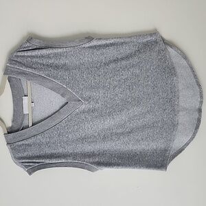 Heroine Sport Heathered Gray Velour Sweat Vest Sleveless Top S (K14)
